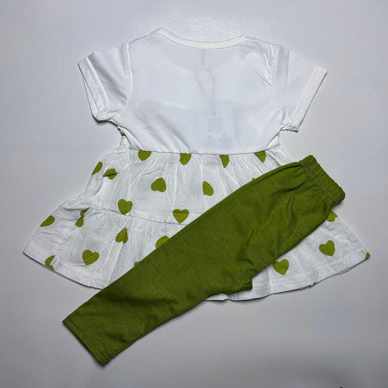 Baby Girl Heart Print Frock and Trouser Set - Image 8