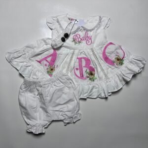 Baby Girls Frock and Bloomer Set with Headband
