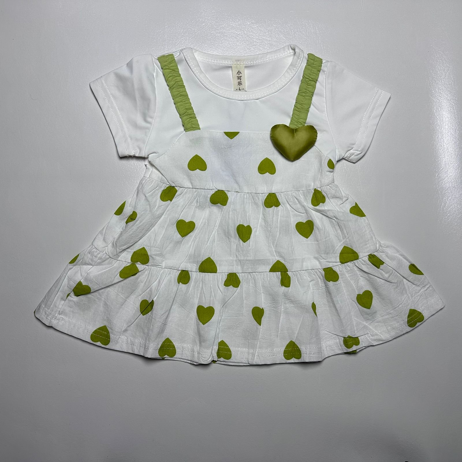 Baby Girl Heart Print Frock and Trouser Set - Image 9