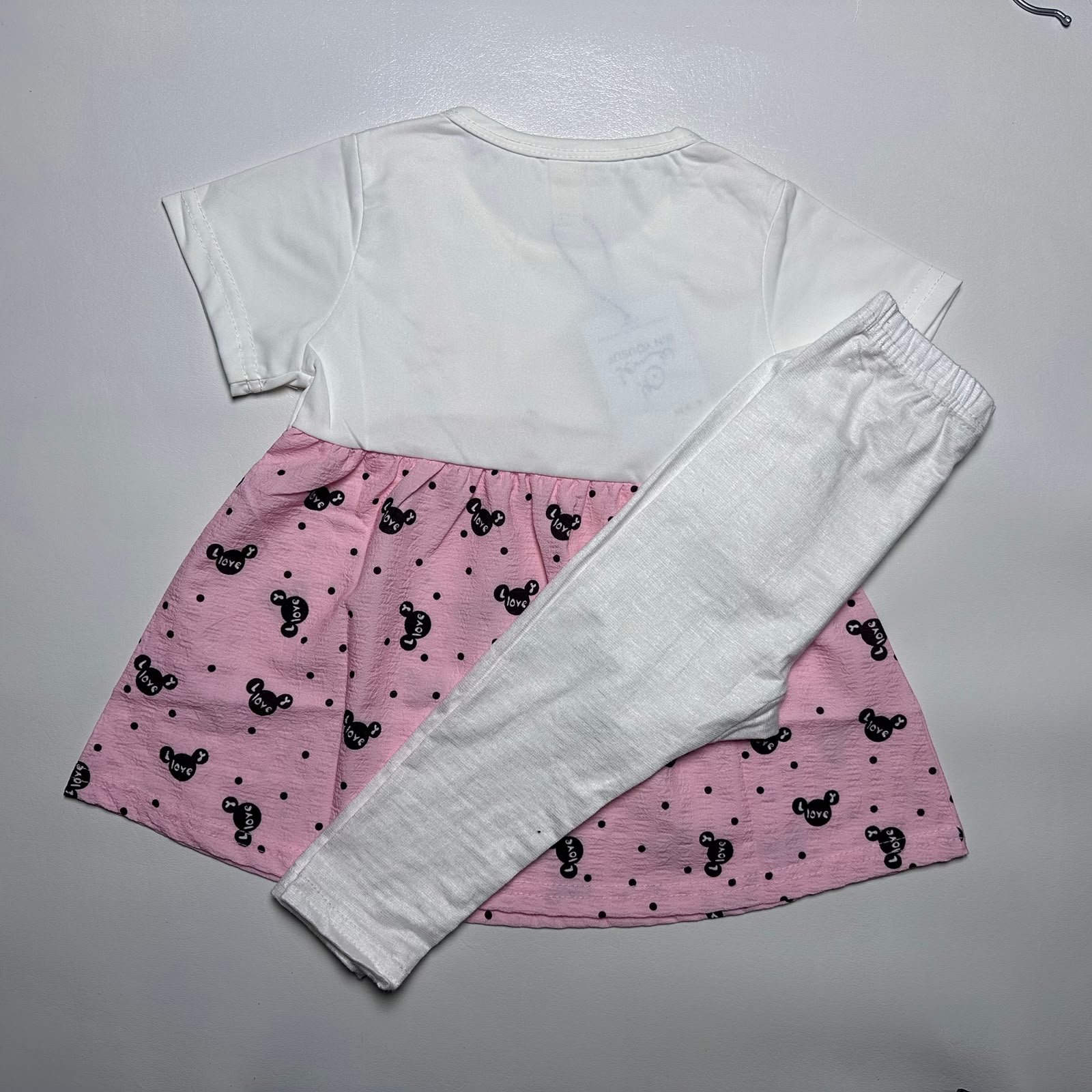 Baby Girl Printed Frock with Trousers - Image 3