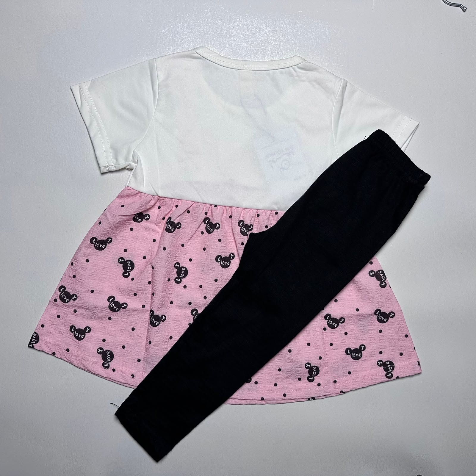Baby Girl Printed Frock with Trousers - Image 2