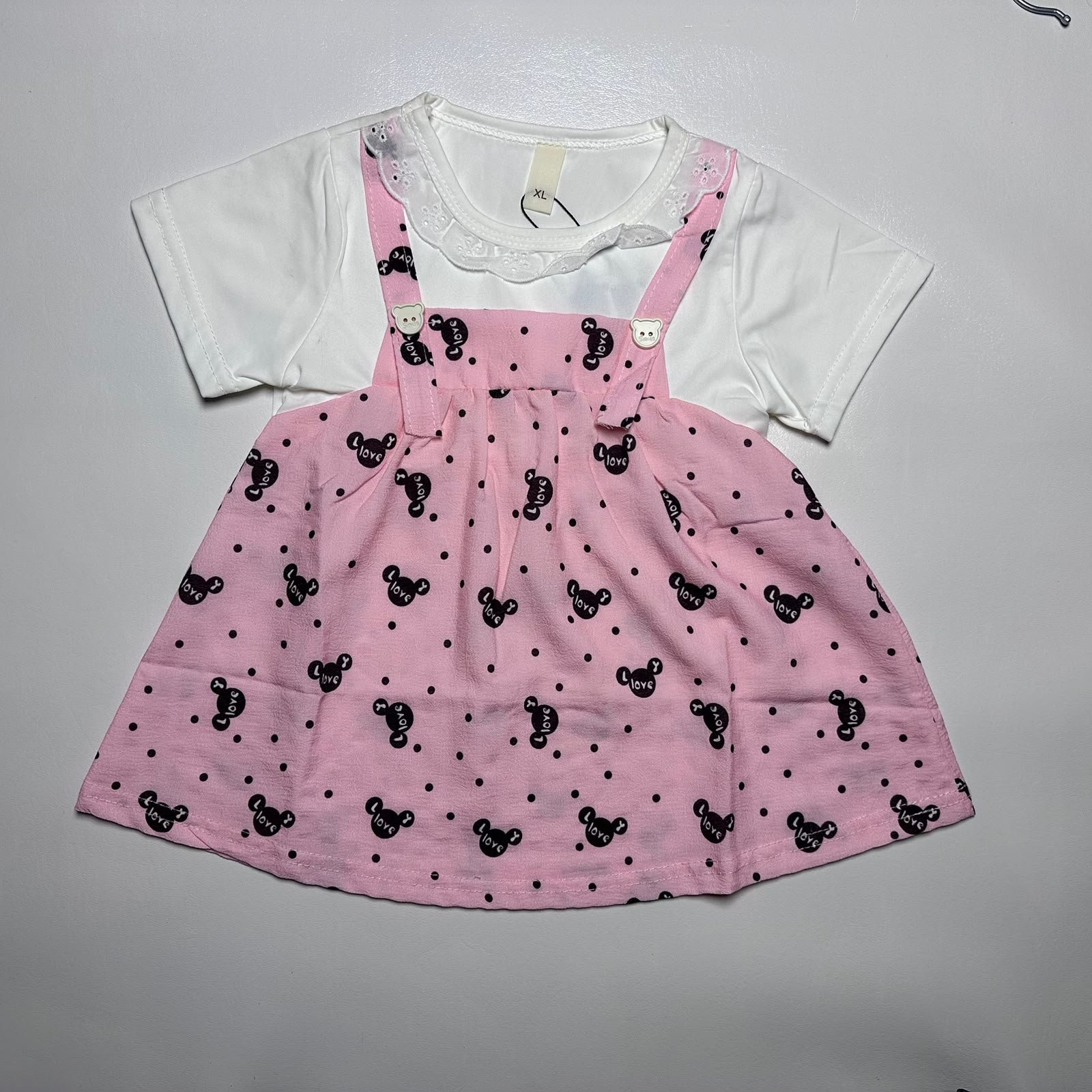 Baby Girl Printed Frock with Trousers - Image 4