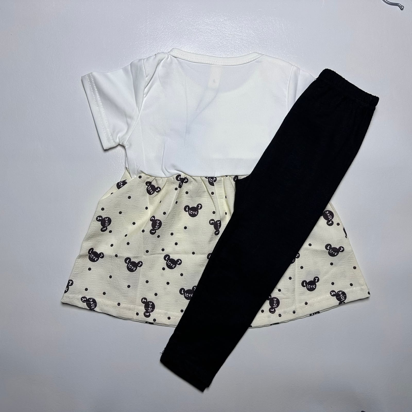 Baby Girl Printed Frock with Trousers - Image 6