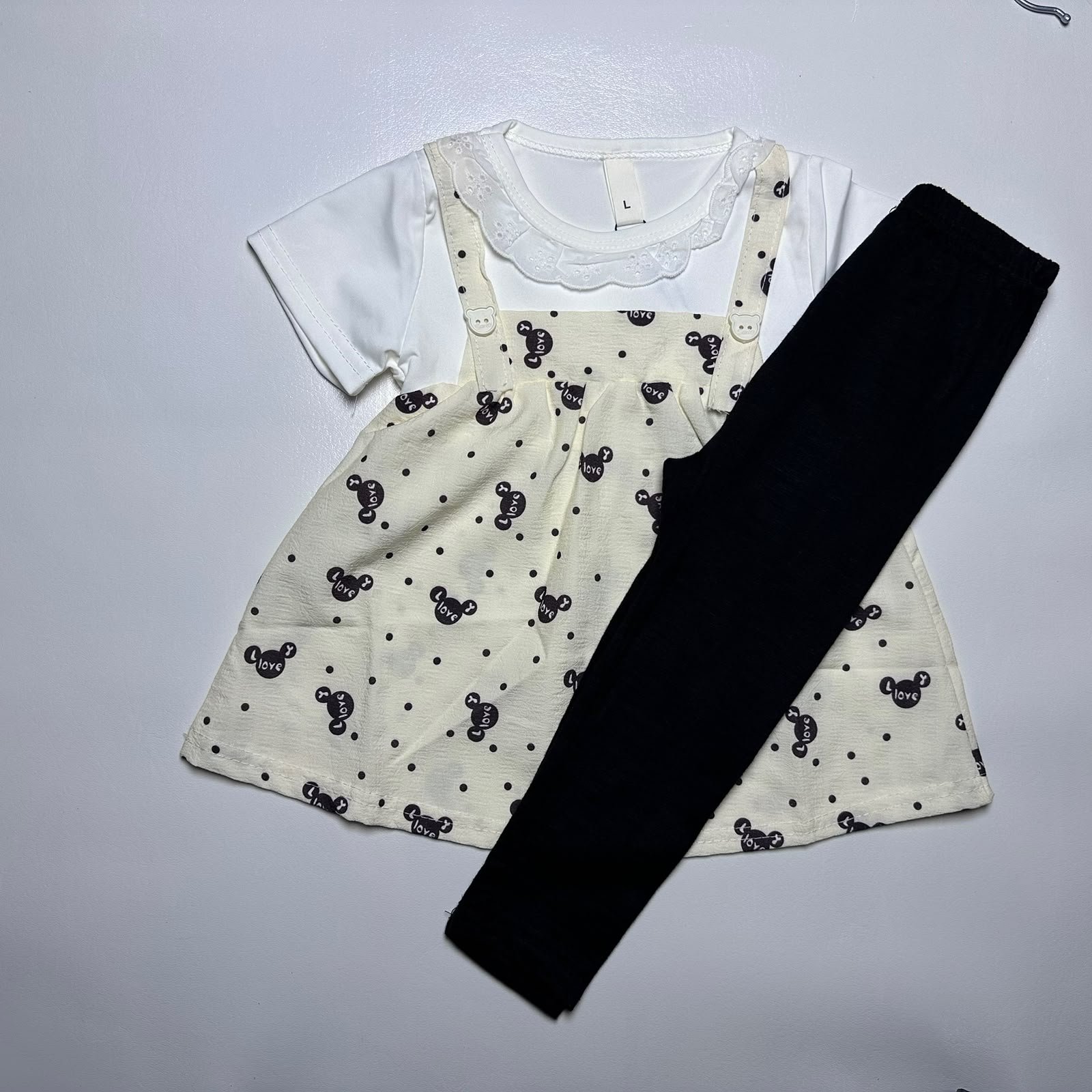Baby Girl Printed Frock with Trousers - Image 5
