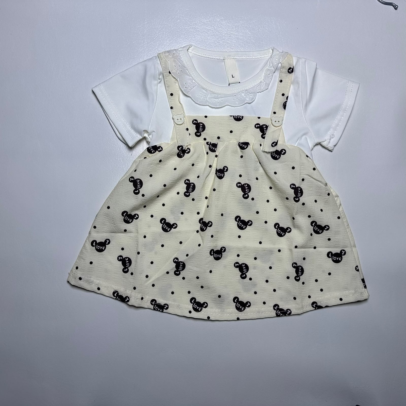 Baby Girl Printed Frock with Trousers - Image 7