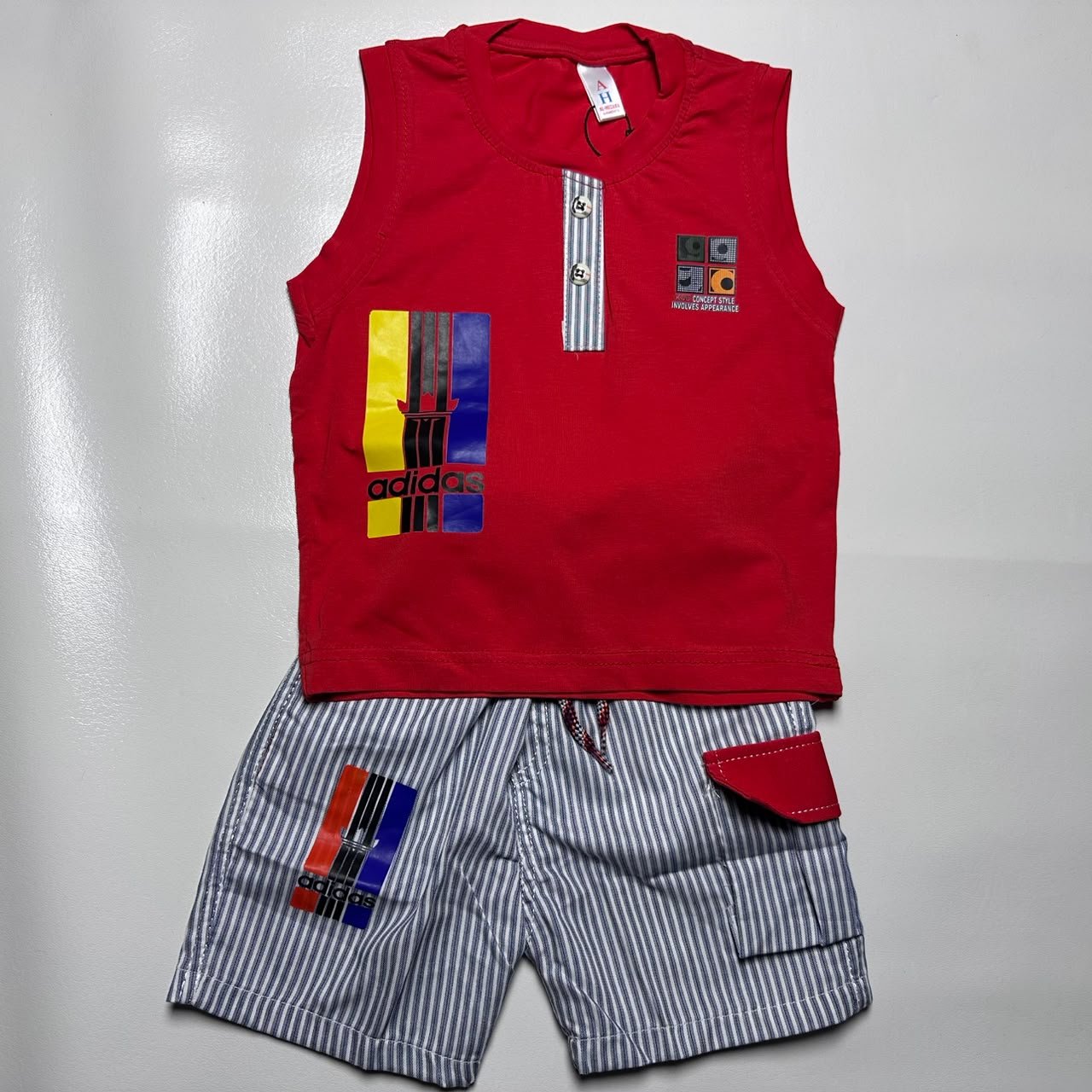 Kids Sleeveless Tank Top and Striped Shorts Set - Image 6