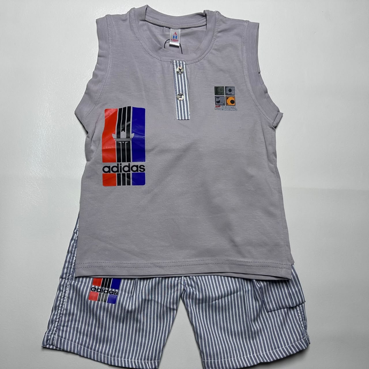 Kids Sleeveless Tank Top and Striped Shorts Set - Image 9
