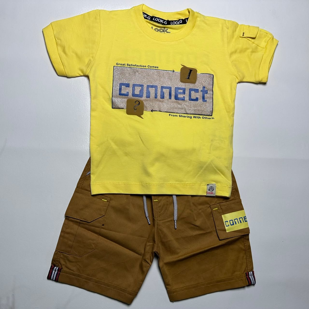 Kids Graphic T-Shirt and Cargo Shorts Set - Image 3