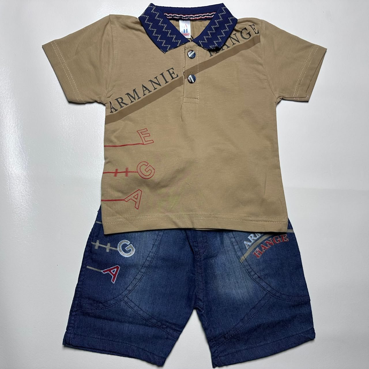 Kids Polo T-Shirt and Denim Shorts Set - Image 6