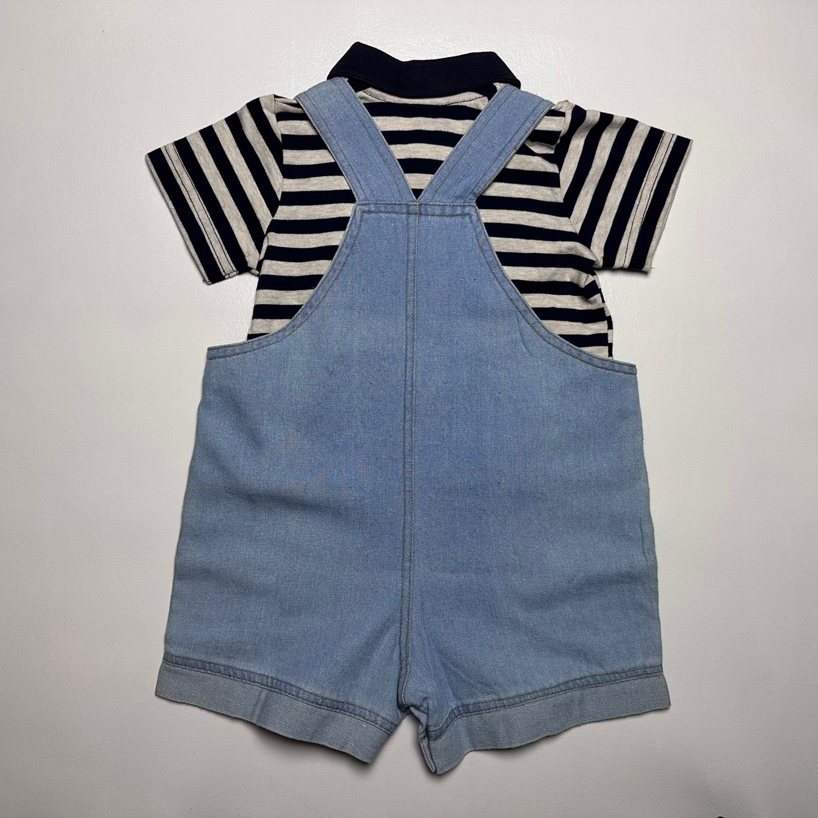 2-Piece Baby Boy Denim Romper Set - Image 2