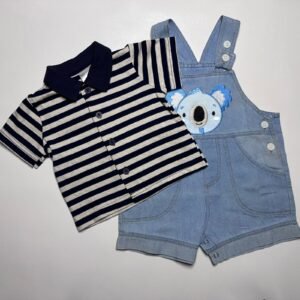 2-Piece Baby Boy Denim Romper Set