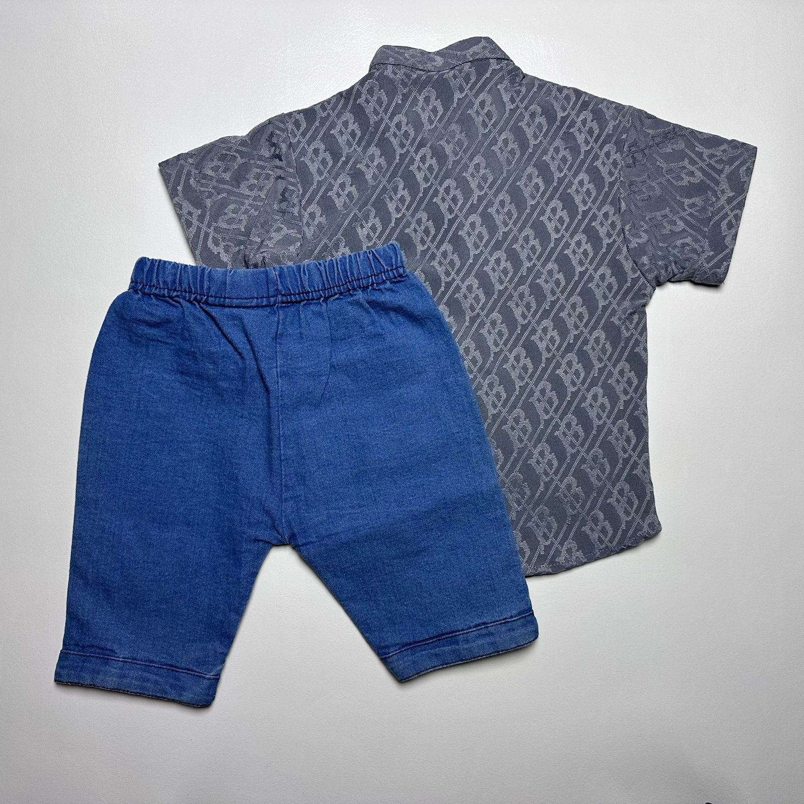 Boys Printed Button-Down Shirt and Denim Shorts Set - Image 8