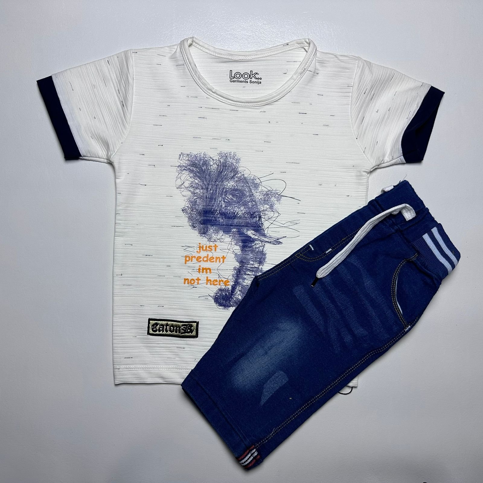 Baby Boy T-Shirt and Denim Shorts Set - Image 3